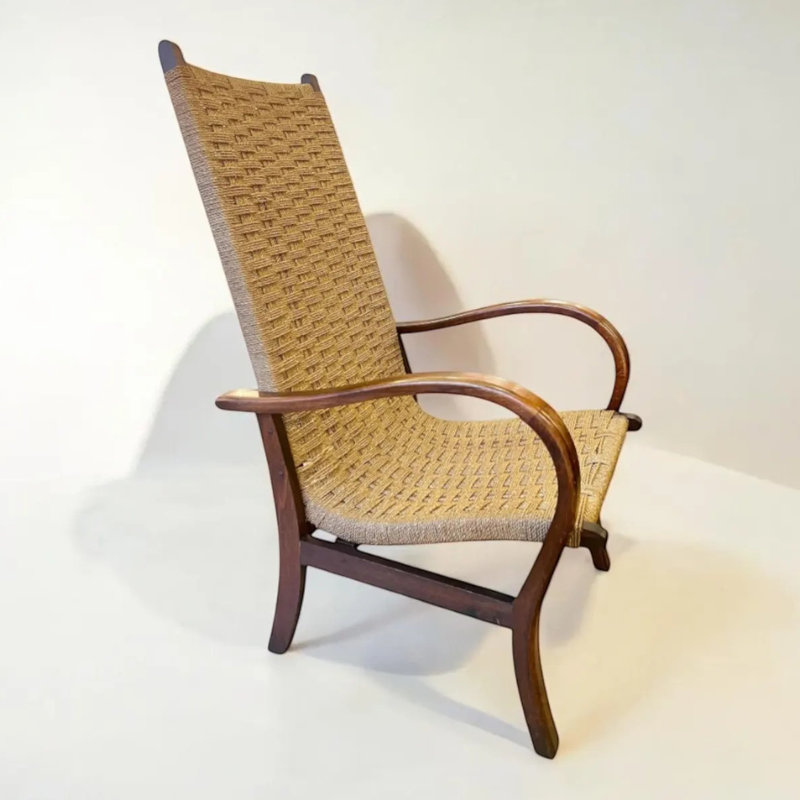 Rarität! Original Bauhaus-Sessel von Erich Dieckmann um 1925. Eine Designikone in der seltenen Form des Hochlehners