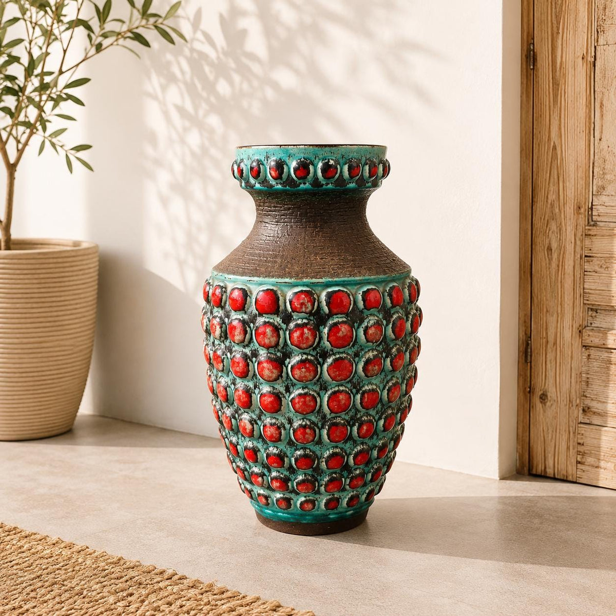 Monumentale Bay Keramik Fat Lava Bodenvase – Bodo Mans zugeschrieben, West Germany 1970er Jahre - Modell 64 - 50.