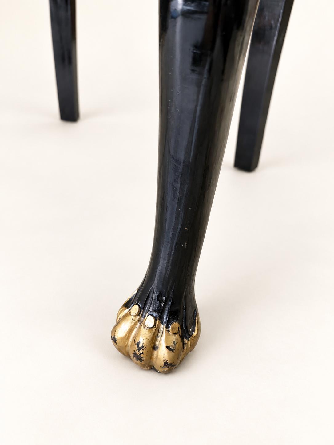 Vintage Sphinx-Sessel in Schwarz & Gold | Empire Revival Armlehnstuhl | Egyptian Revival Statement Chair