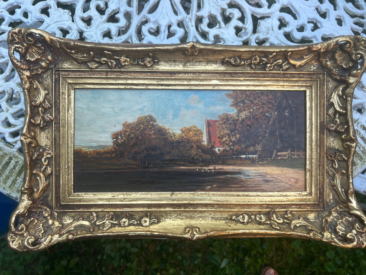 Ölgemälde auf Holz Mid Century ca. 1930
