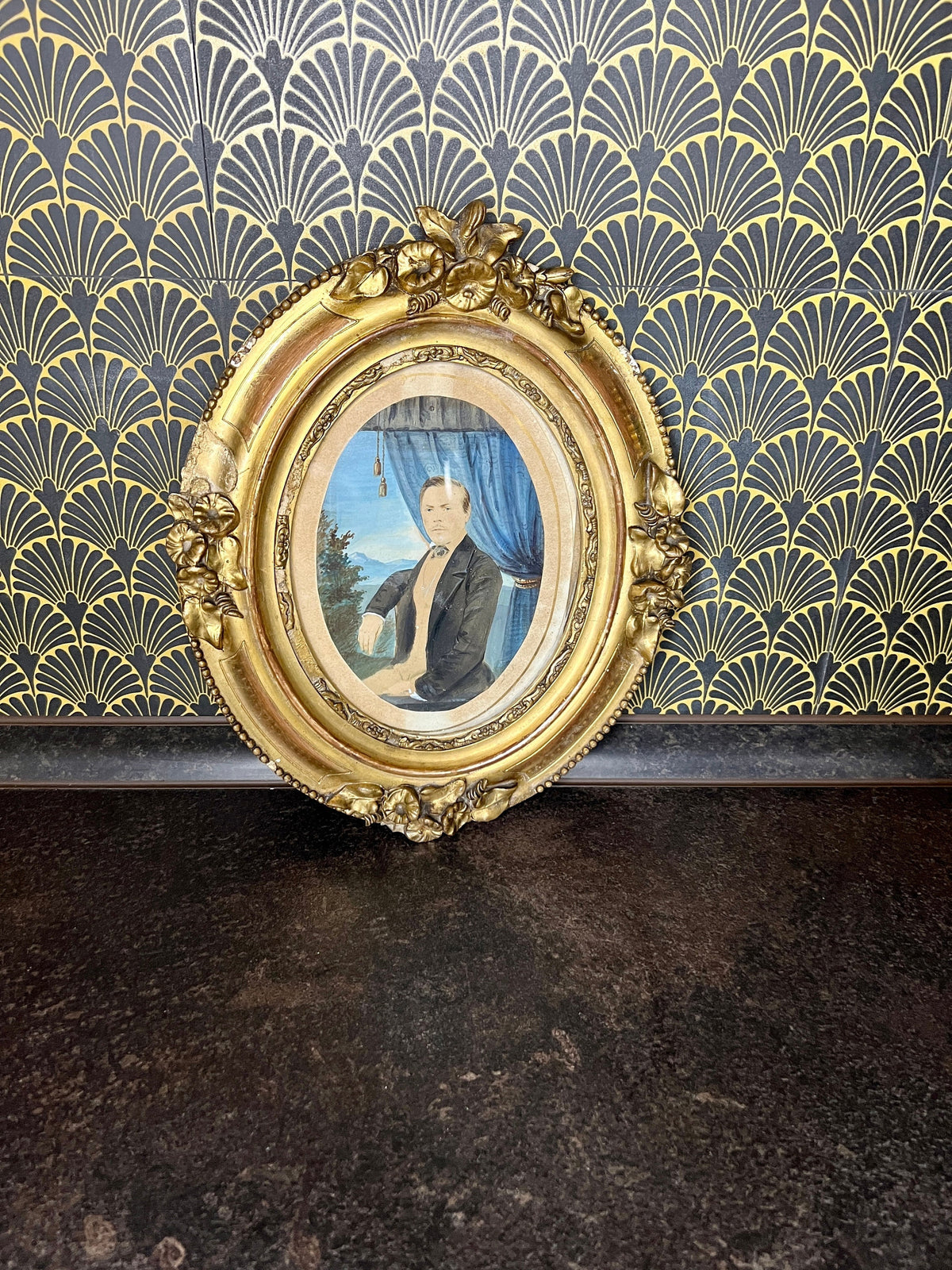 Rarität! Biedermeier Originalfoto nachkoloriert im Originalrahmen 19. Jahrhundert