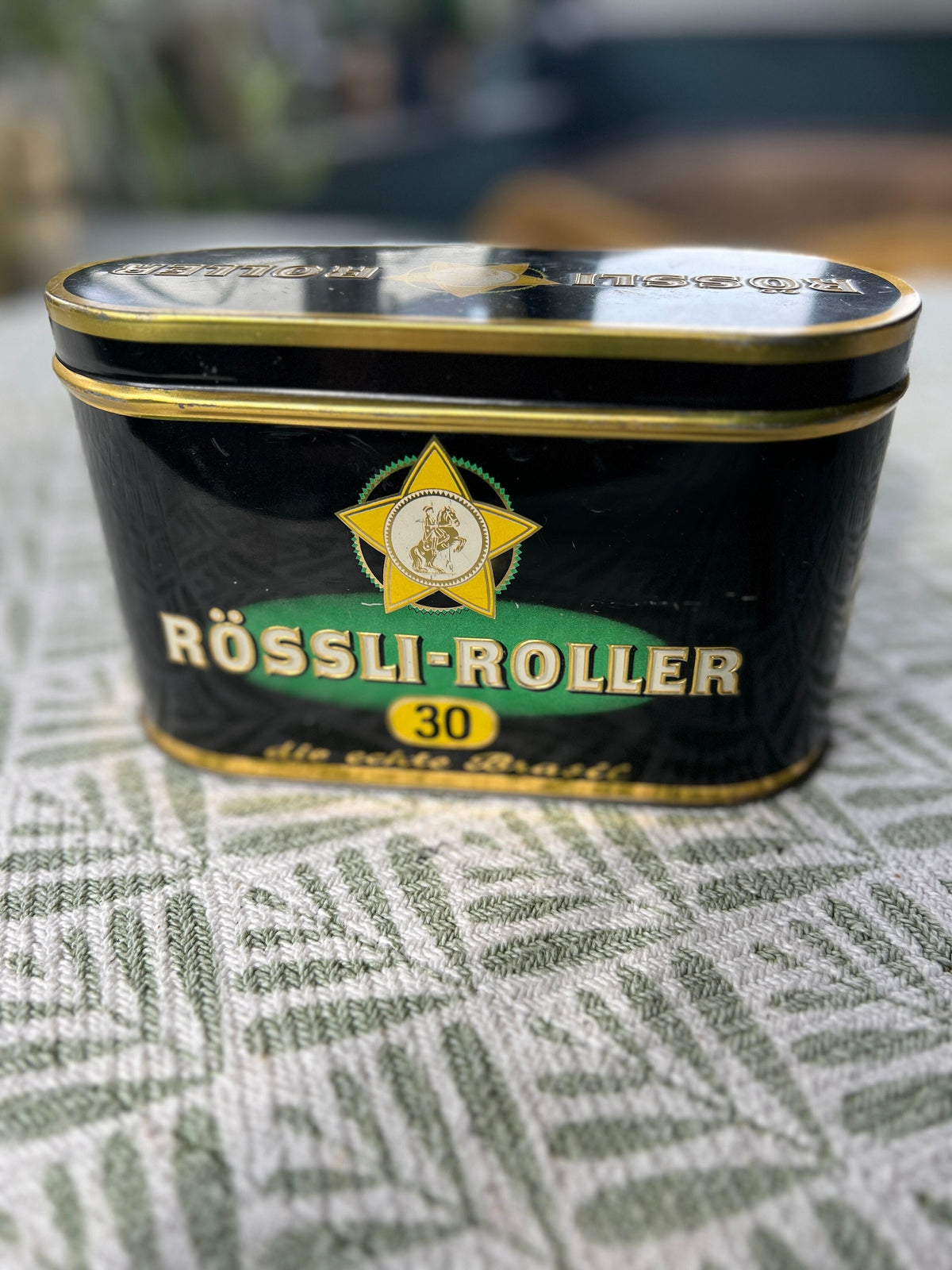Vintage Rössli Zigarrenbox aus Blech, guter Zustand 1950-1960 auch als Teebox zu verwenden