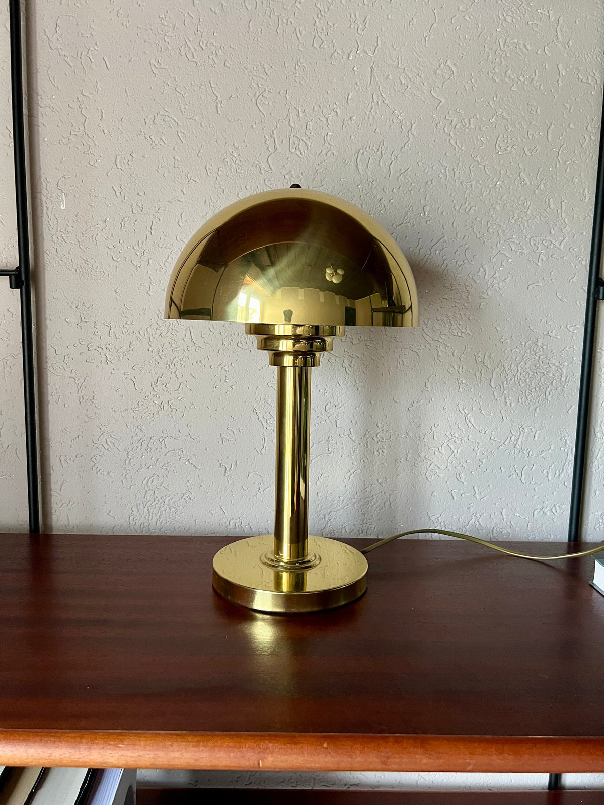 Bauhaus/Art Decó Messingleuchte von WSB 1970er Jahre, Vintage Messing Pilzlampe