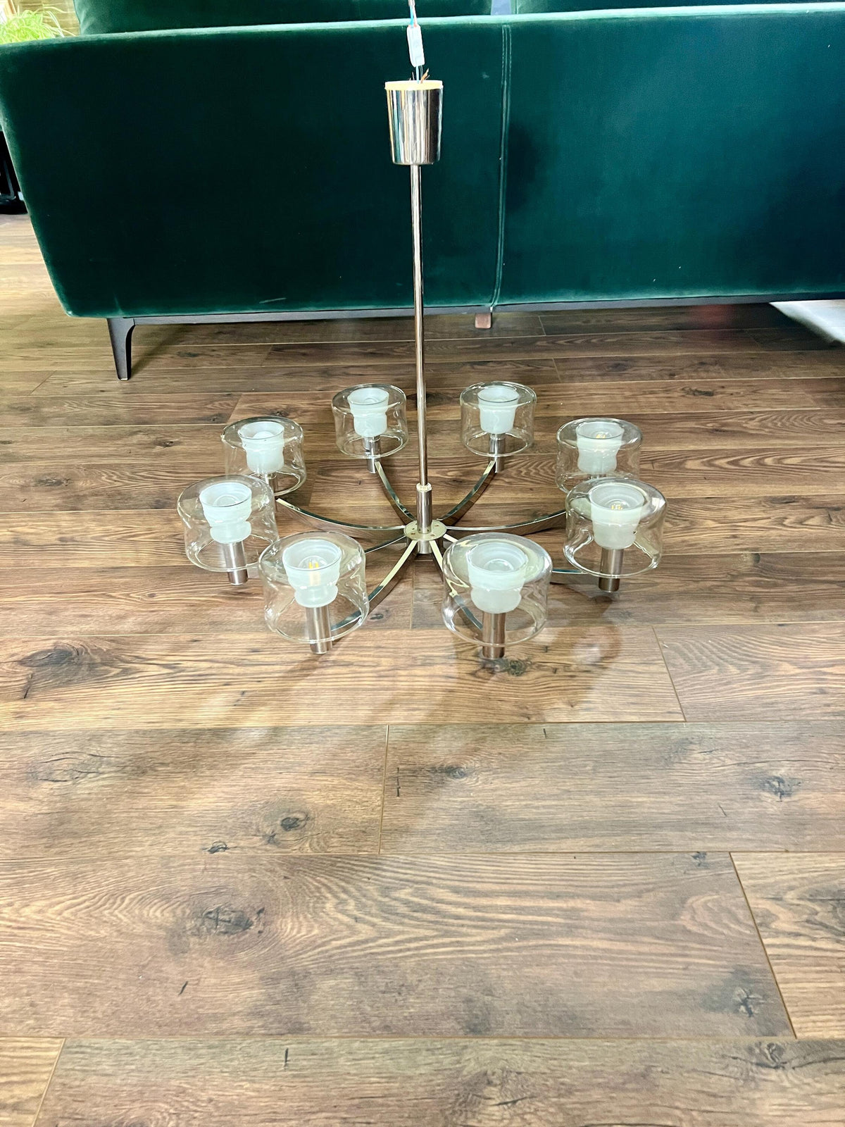 Space Age Sputnik Kronleuchter aus den 1970ern in modernem Design mit 8 Armen, Kaiser Idell zugeschrieben, Top Zustand
