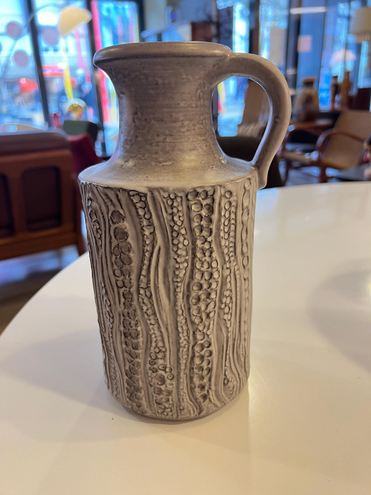 Carsten Tönnieshofen Vase grau, (7653-25) handgefertigt in den 1960-1970er Jahren in Deutschland, Keramikvase im Top Zustand