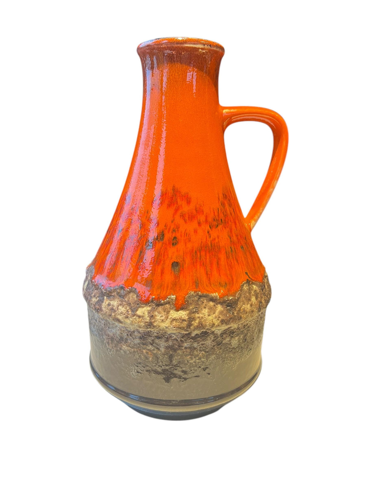 70er Jahre Vase von Bay Keramik in Orange-und Brauntönen, Modellnummer 320-25
