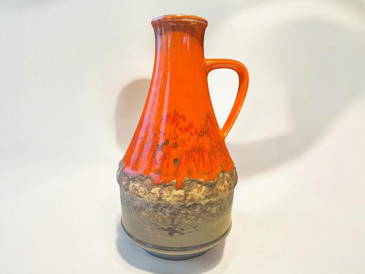 70er Jahre Vase von Bay Keramik in Orange-und Brauntönen, Modellnummer 320-25