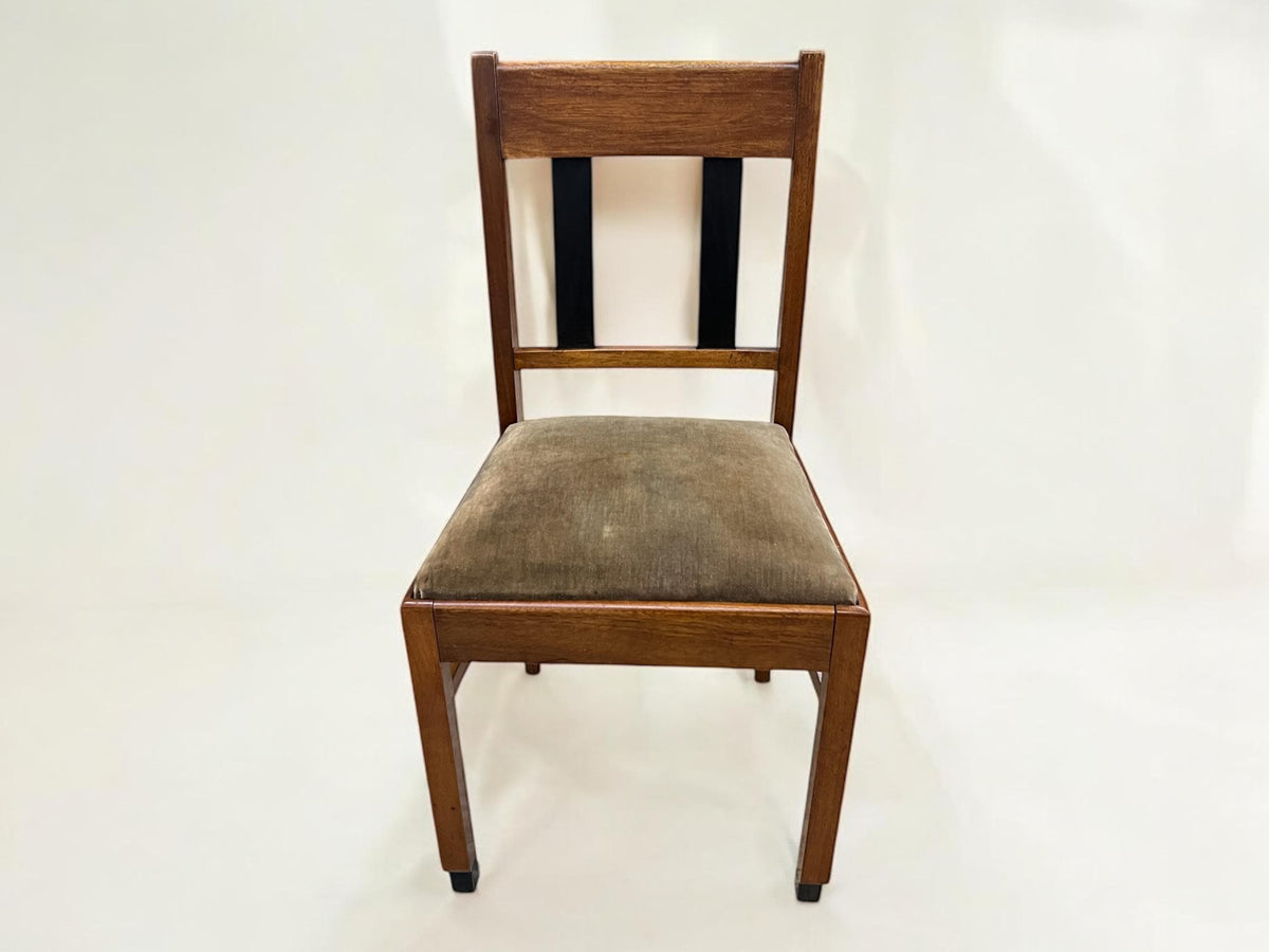 Art Deco  Stuhl -  Eiche mit Bezug aus grünem Samt ca. 1920-1930