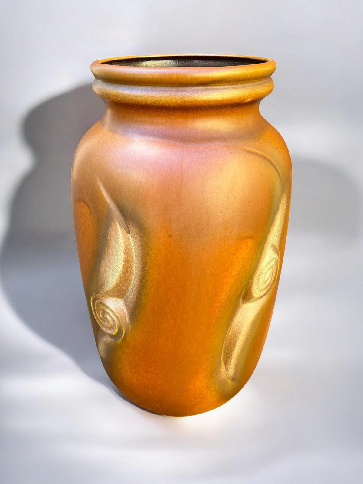 BAY Modell 720-45 - Große Vintage Bodenvase, Braune Keramik mit Reliefmuster, 60er/70er Jahre, West Germany Stil