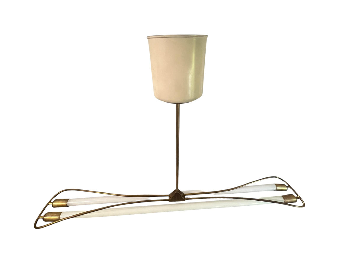 Kaiser & Co. Idell Bauhaus Neon Deckenleuchte 1930er – Industrie Design Lichtskulptur mit Infinity Rahmen
