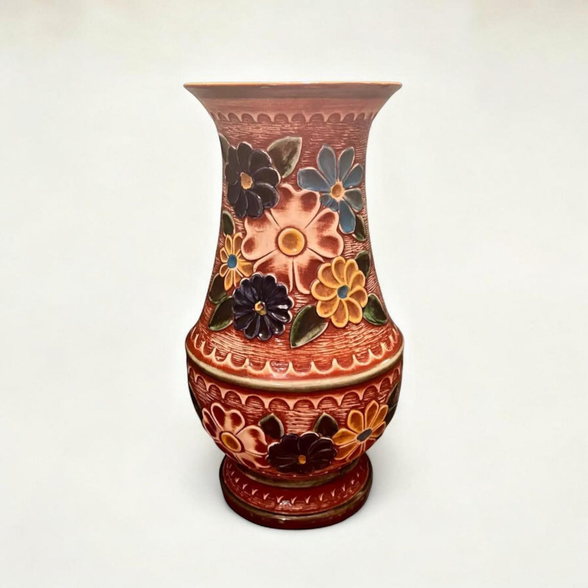 Riesige 70er Jahre BAY Bodenvase / Schirmständer mit wunderschönem Blumendekor. Modellnummer 98 - 50.