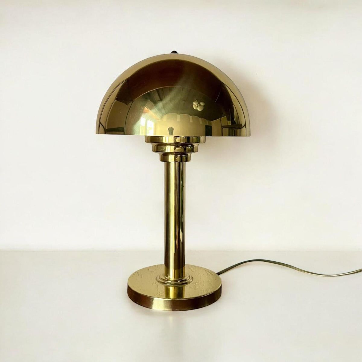Bauhaus/Art Decó Messingleuchte von WSB 1970er Jahre, Vintage Messing Pilzlampe