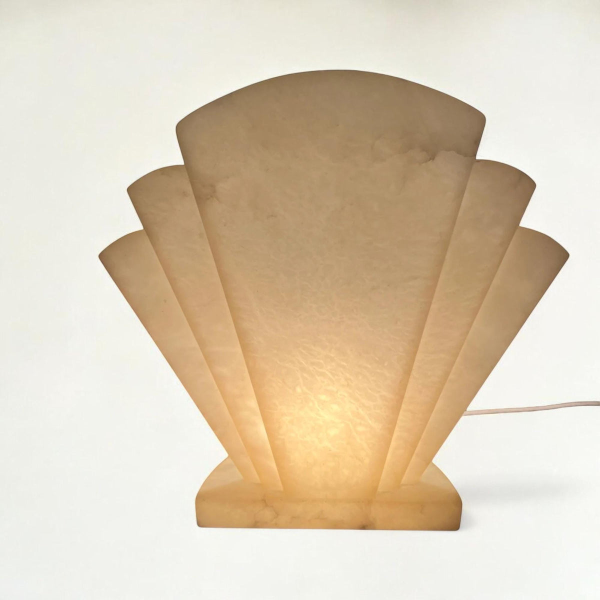 Mid Century Lampe im Art Deco Stil aus transparentem italienischem Stein