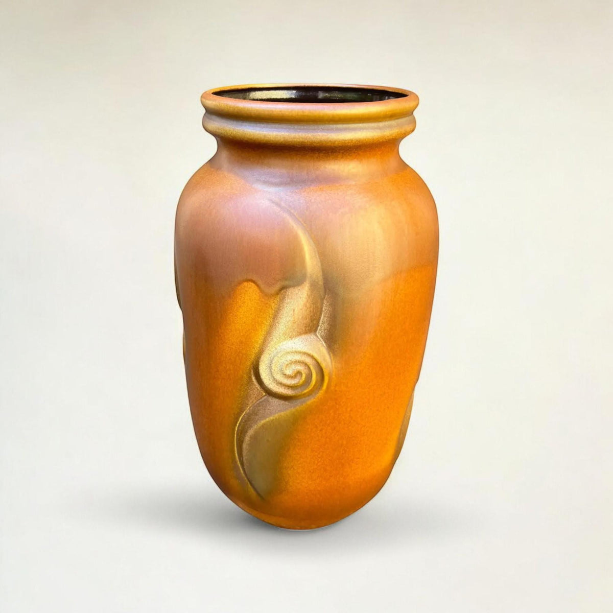 BAY Modell 720-45 - Große Vintage Bodenvase, Braune Keramik mit Reliefmuster, 60er/70er Jahre, West Germany Stil