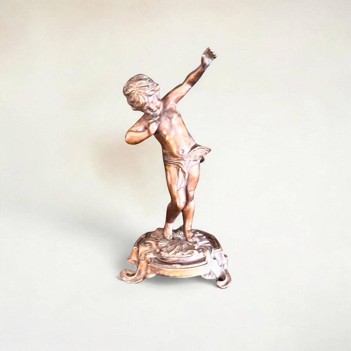 Rarität! Jugendstil Bronze von Farbel Jüngling 1900-1920 signiert und Stempel der Gießerei