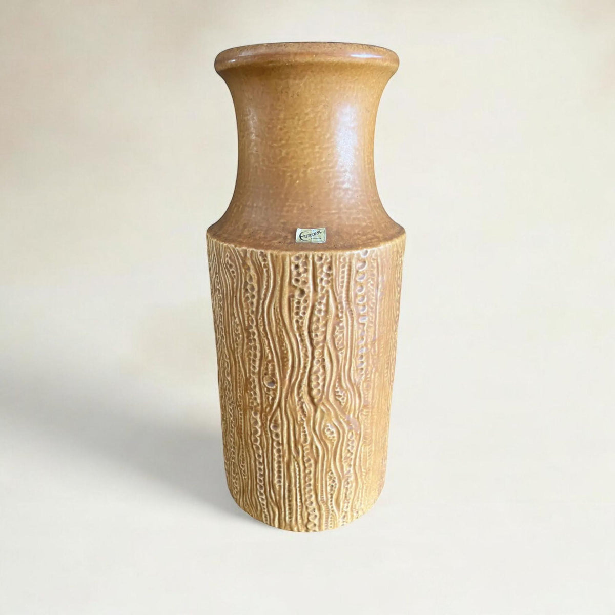Rarität! Carsten Tönnieshof Vase 7651-80 in perfektem Zustand. Hergestellt 1976-1977, braune Mid Century Bodenvase, Handarbeit