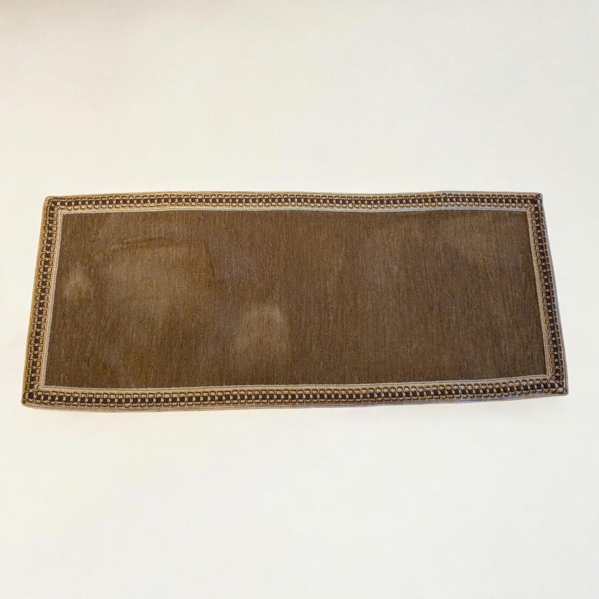 Vintage Tischläufer in Braun mit Goldrand – 95 × 40 cm – Guter Zustand