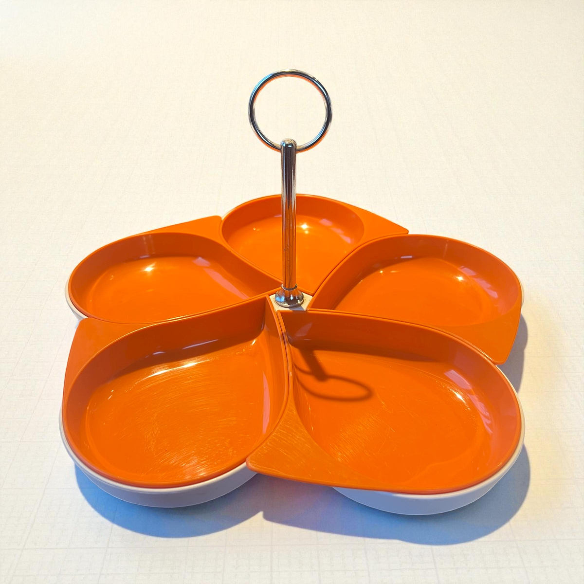 Vintage Snackschalen-Set in Orange – 5-teilig, herausnehmbar, sehr guter Zustand
