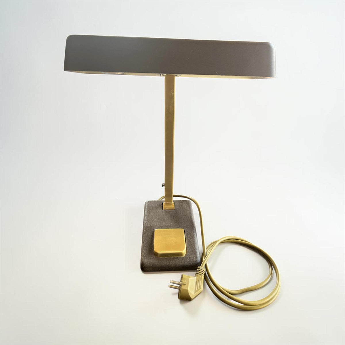 Vintage Egon Hillebrand Schreibtisch-/ Klavierlampe 70er – brauner Hammerschlag Metall & Messing – Modell 7383-241 – Mid Century Design