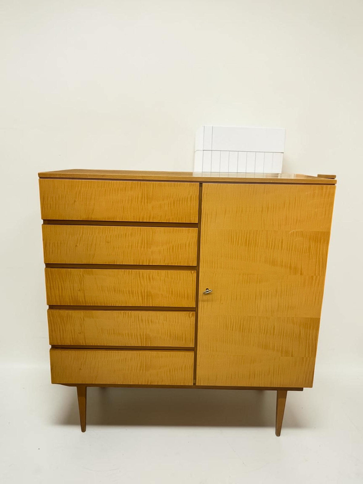 Mid Century Highboard Kommode Vintage 60er Jahre | Flurkommode, Schlafzimmerkommode | 5 Schubladen | Danish Modern
