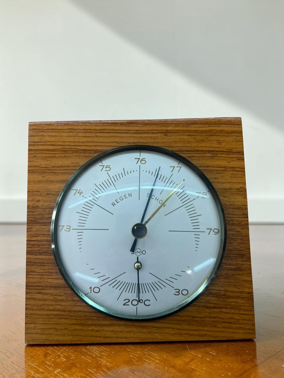Vintage SUNDO Barometer Thermometer Holz Wetterstation 1960er | Mid Century Wanddeko | Deutsches Design