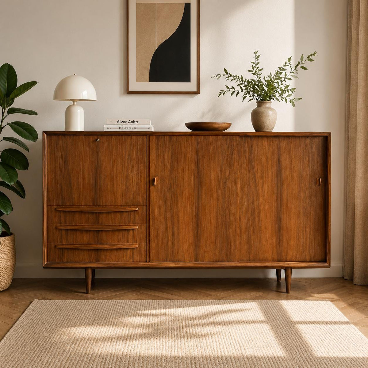 Deutsche Werkstätten Hellerau Highboard – Ikonisches Mid Century Design aus Deutschland | Original 1950er/60er Jahre