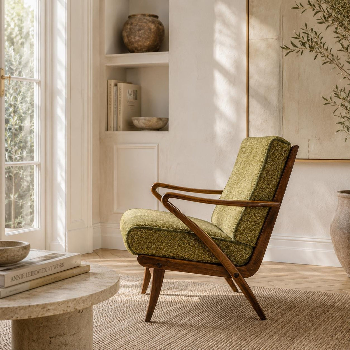 Original Mid Century Easy Chair. Bugholzsessel aus den 1940er Jahren von Guglielmo Ulrich für C.W.K. Möbel gefertigt.