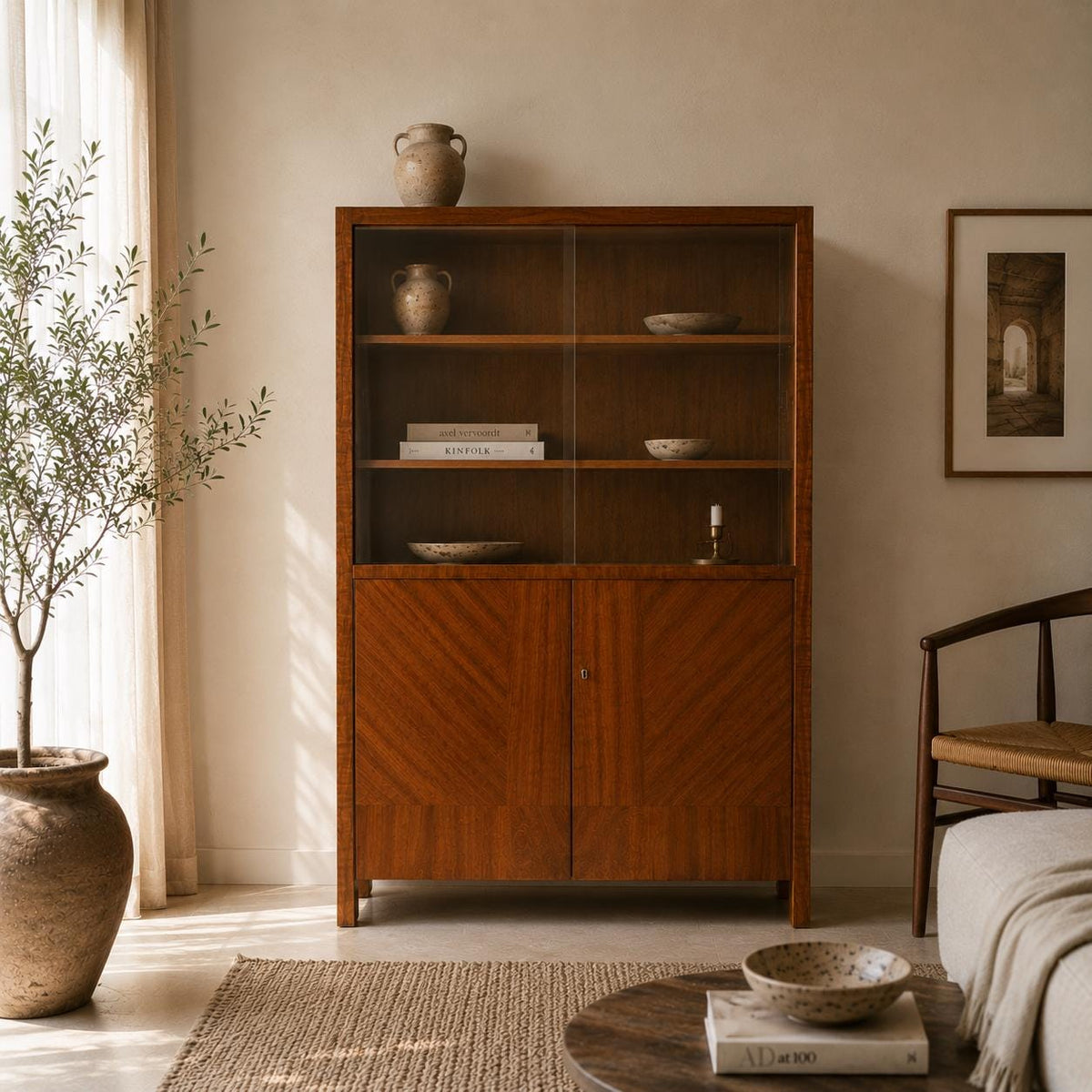 Art Deco Vitrine/Bücherschrank - hergestellt in Deutschland in den 30er Jahren, elegante Aufbewahrung für Ihre besten Bücher