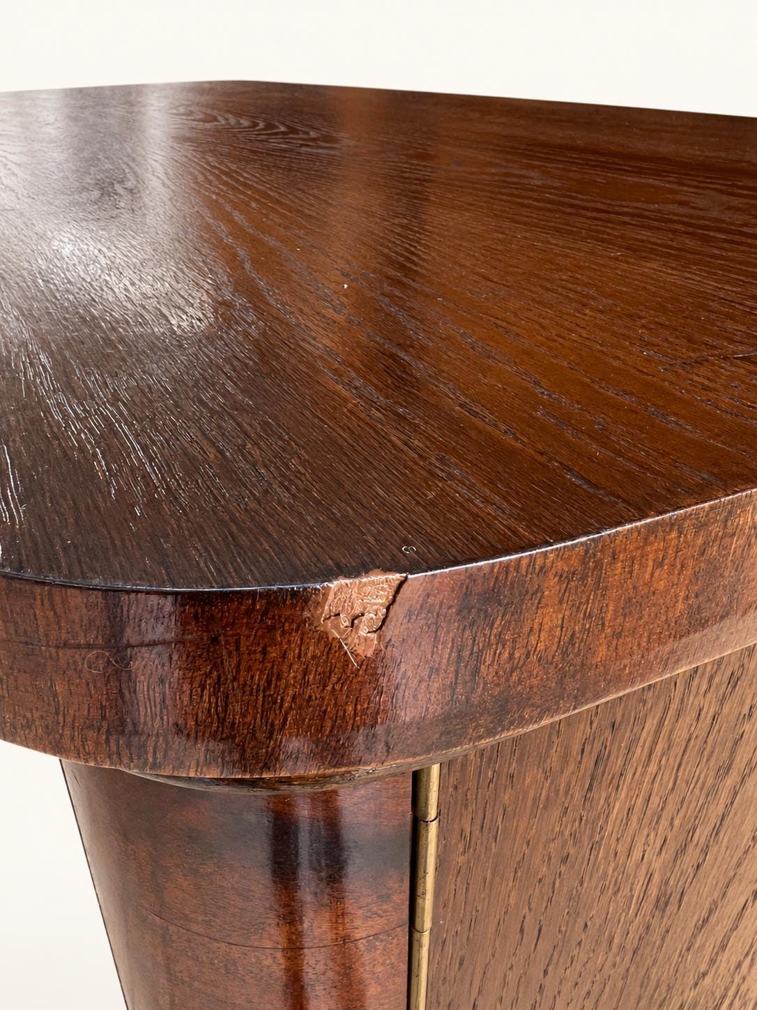 Art Déco Sideboard Vintage | Große Kommode mit geometrischem Furnier, Messingbeschlägen und Innenausbau | Antiker Holzschrank